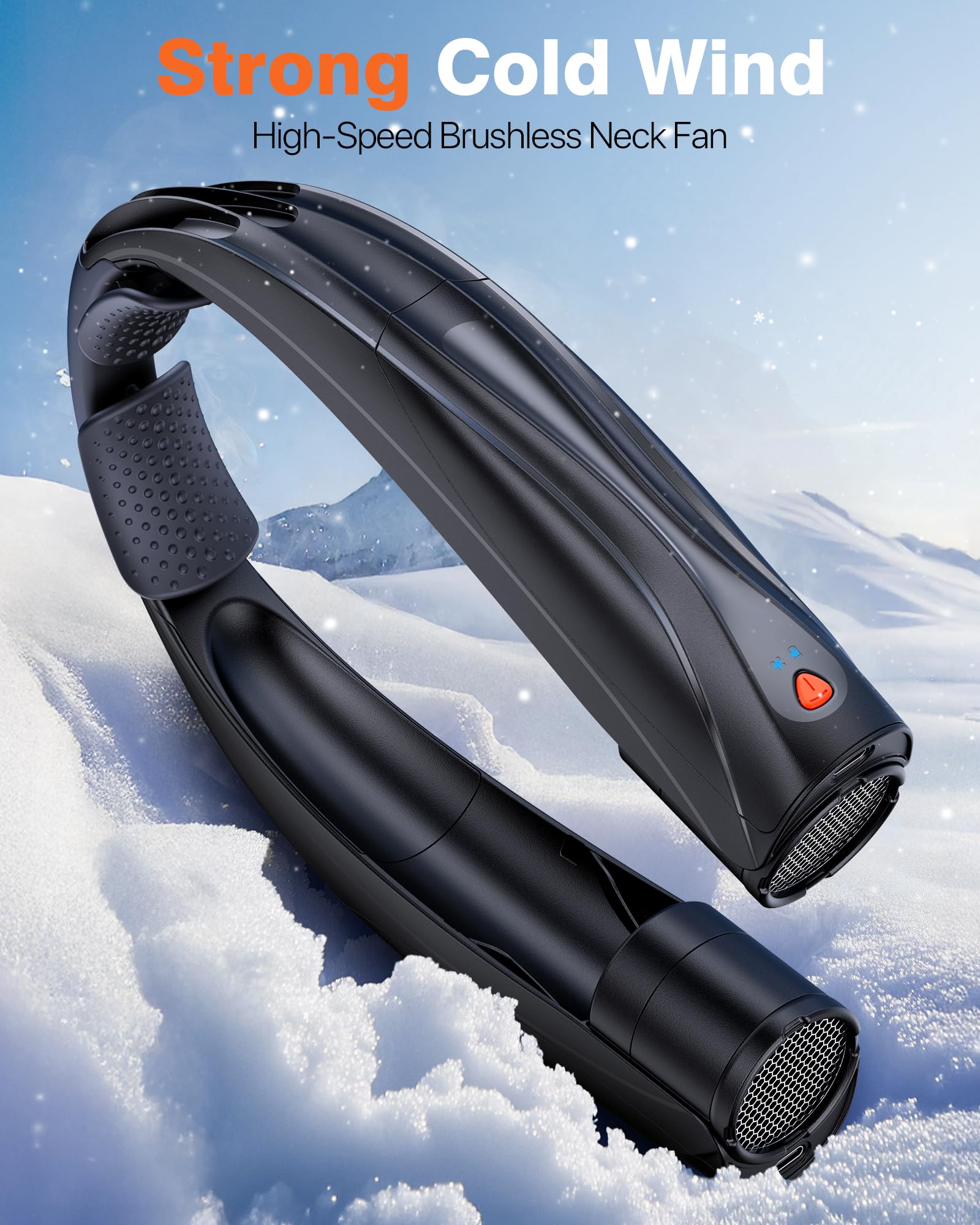 Vexolta neck fan featuring a 6000mAh battery for extended outdoor use.