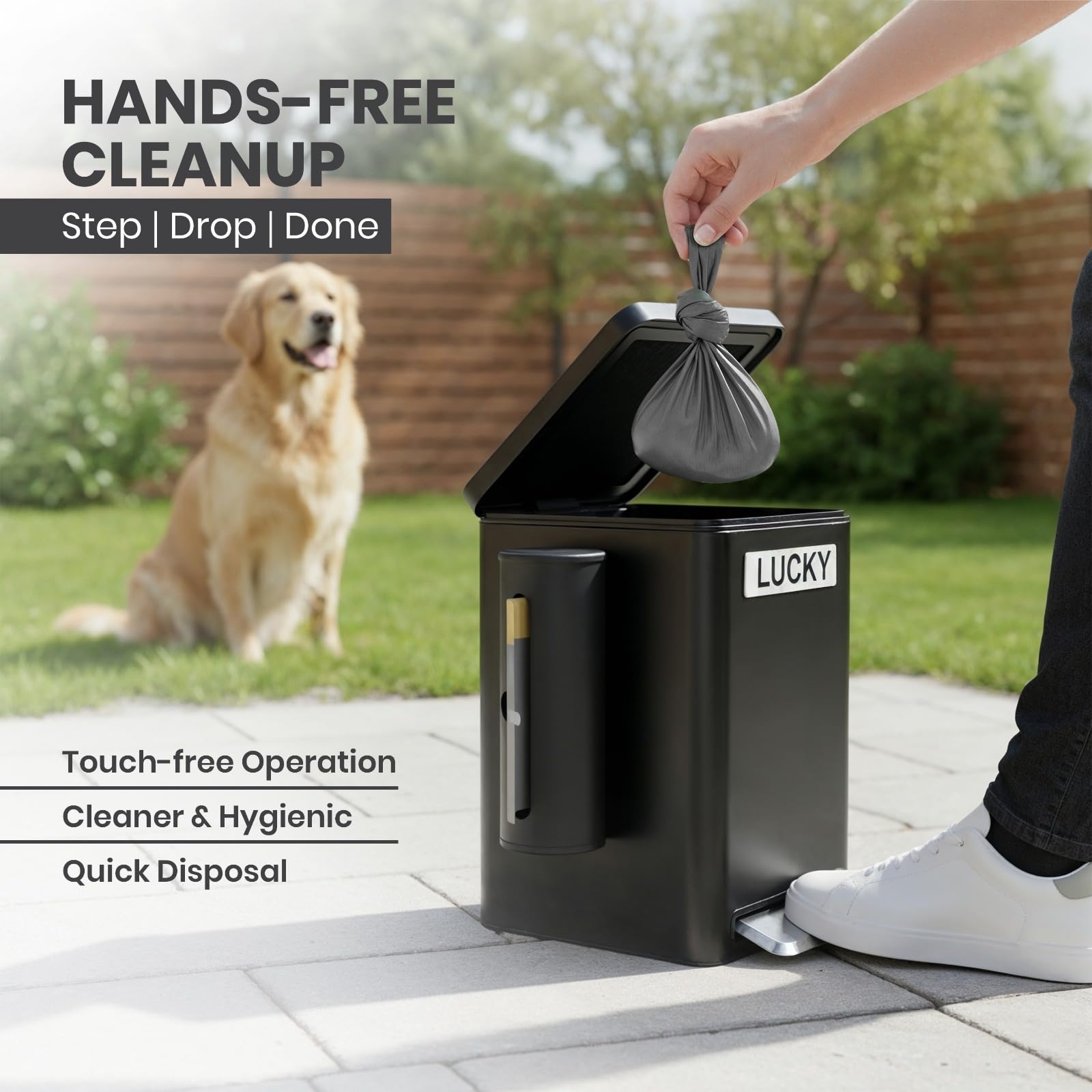 Veydra bag holder with starter bags keeps disposal on hand.