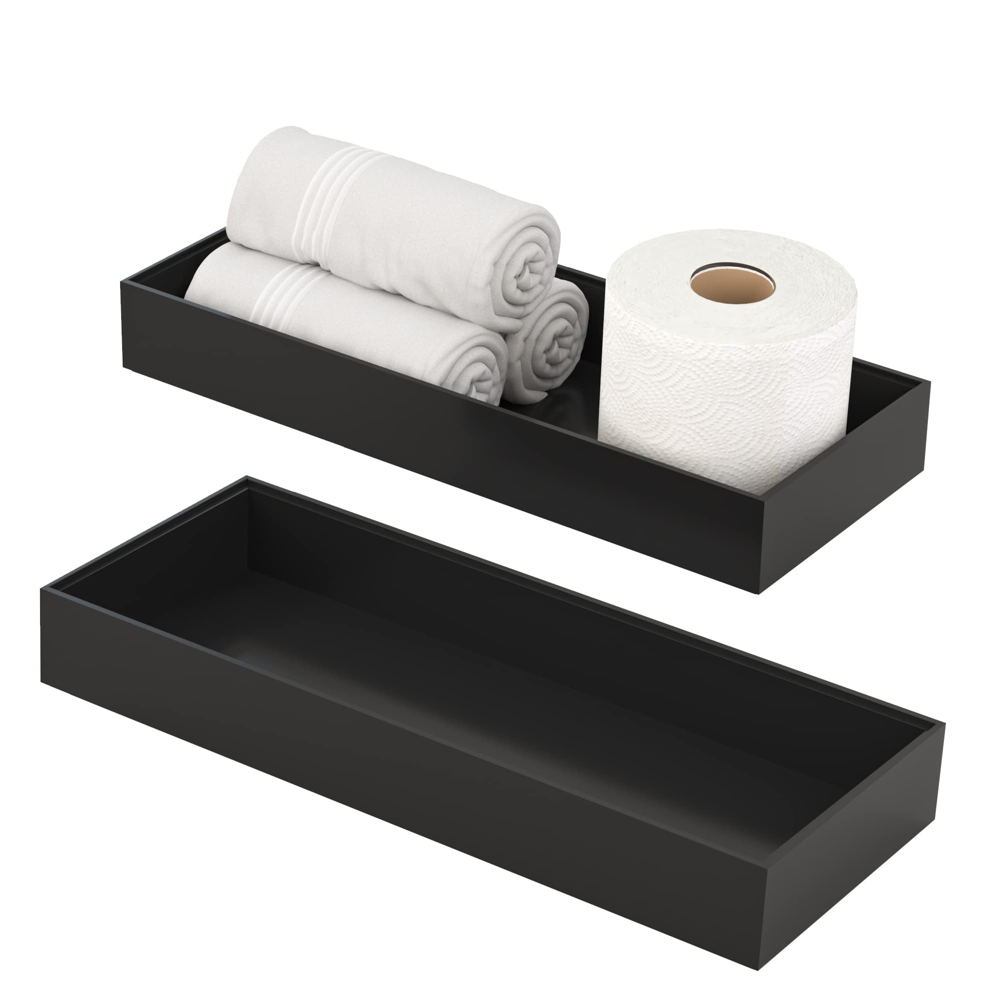 VeyFey bamboo paper storage box in black displays essentials neatly