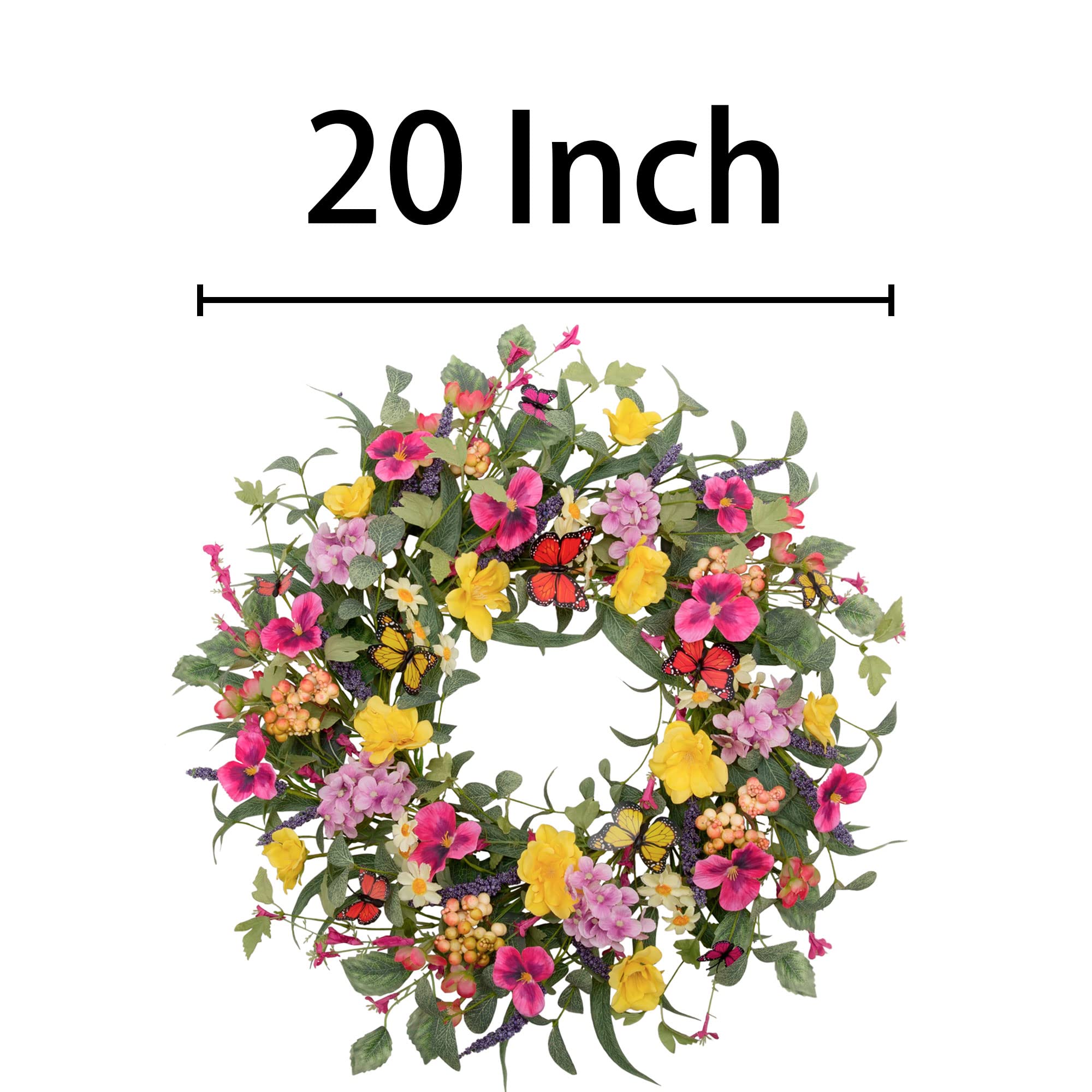 VGIA silk flower wreath showcases vibrant colors to welcome guests on doors and walls.