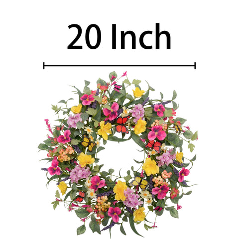 VGIA silk flower wreath showcases vibrant colors to welcome guests on doors and walls.
