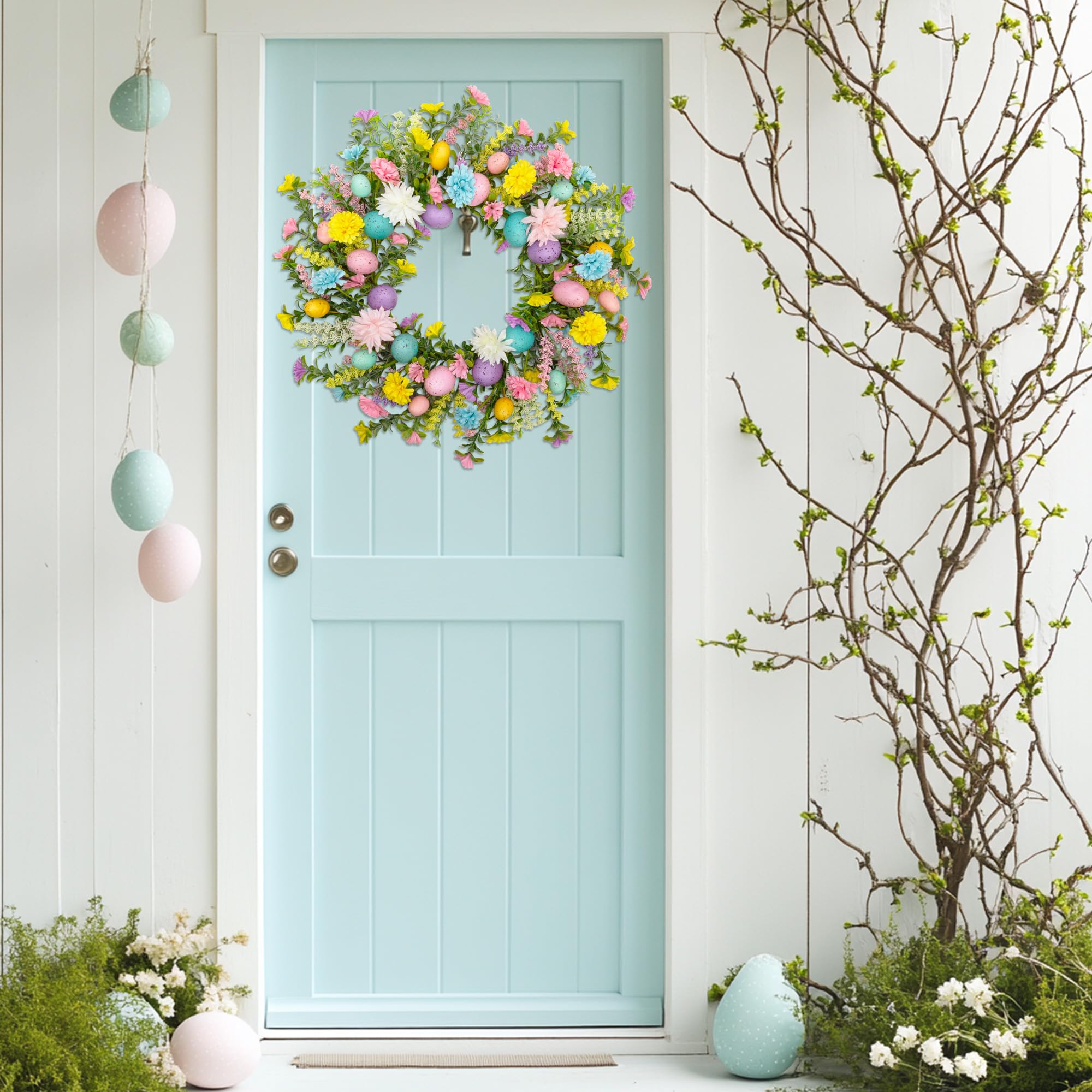 VGIA Easter wreath hanging on door to greet guests this season