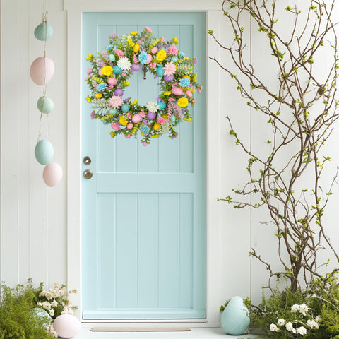 VGIA Easter wreath hanging on door to greet guests this season