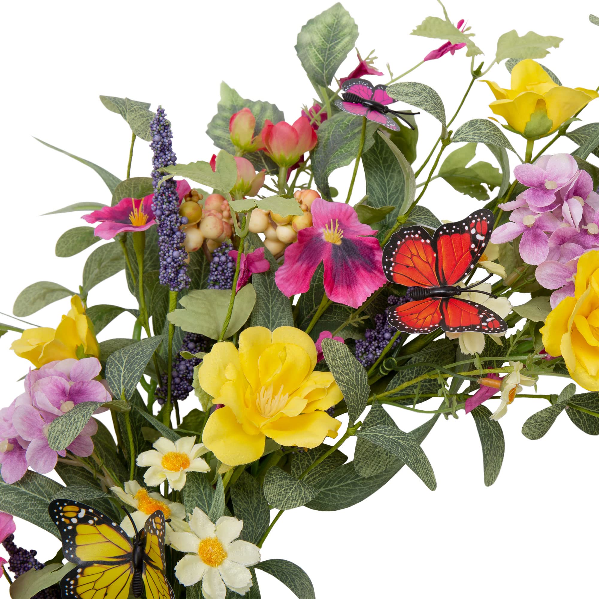 VGIA front-door wreath with butterflies adds natural charm to spring and summer decor.