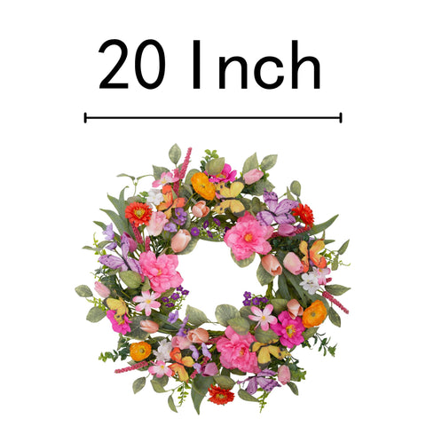 VGIA wreath featuring tulips and wildflowers for bright year-round decor