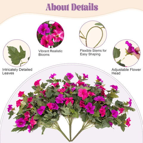 VGNQA artificial petunia bundle close-up showing lifelike petals for display