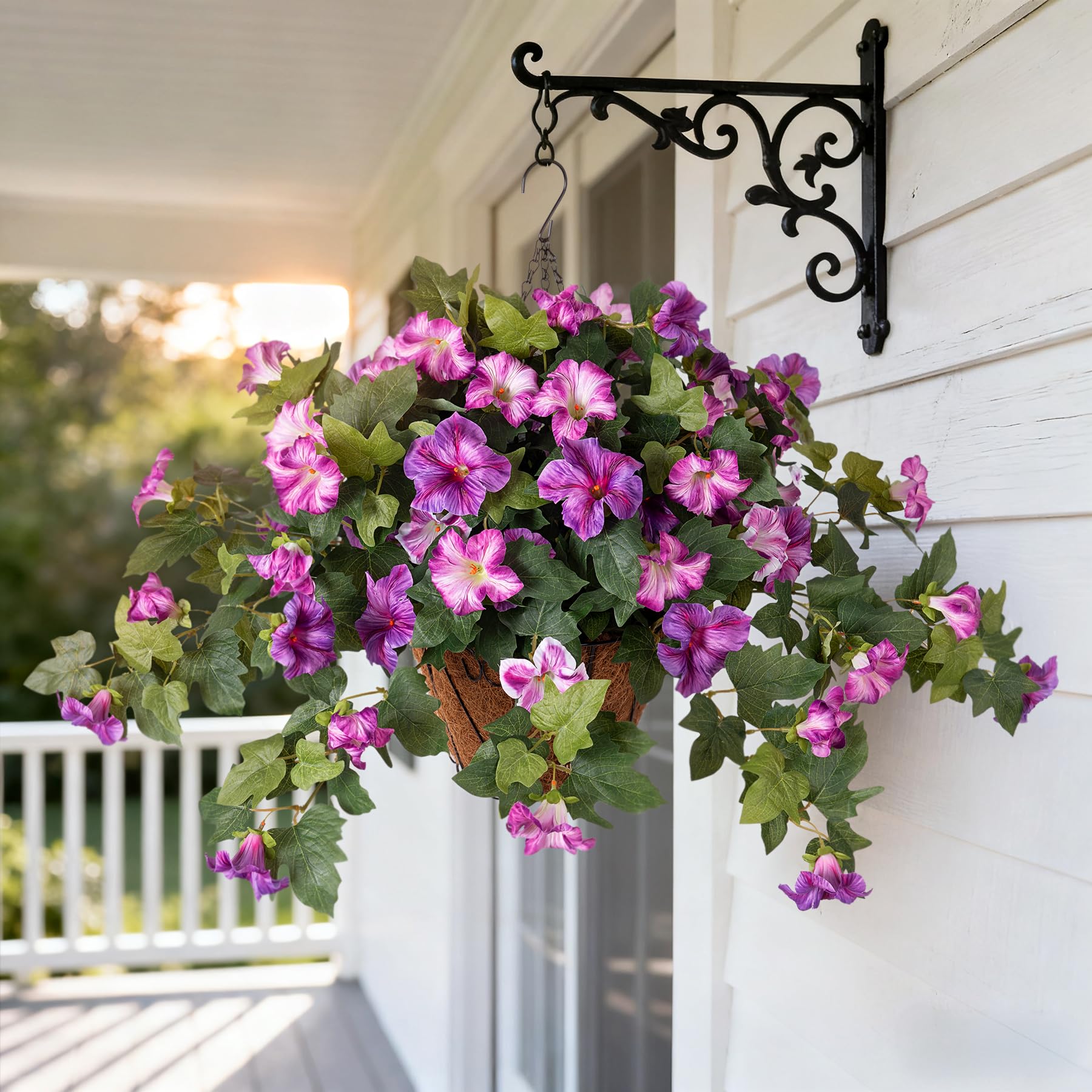 VGNQA lifelike blooms perfect for porch or balcony styling without watering.