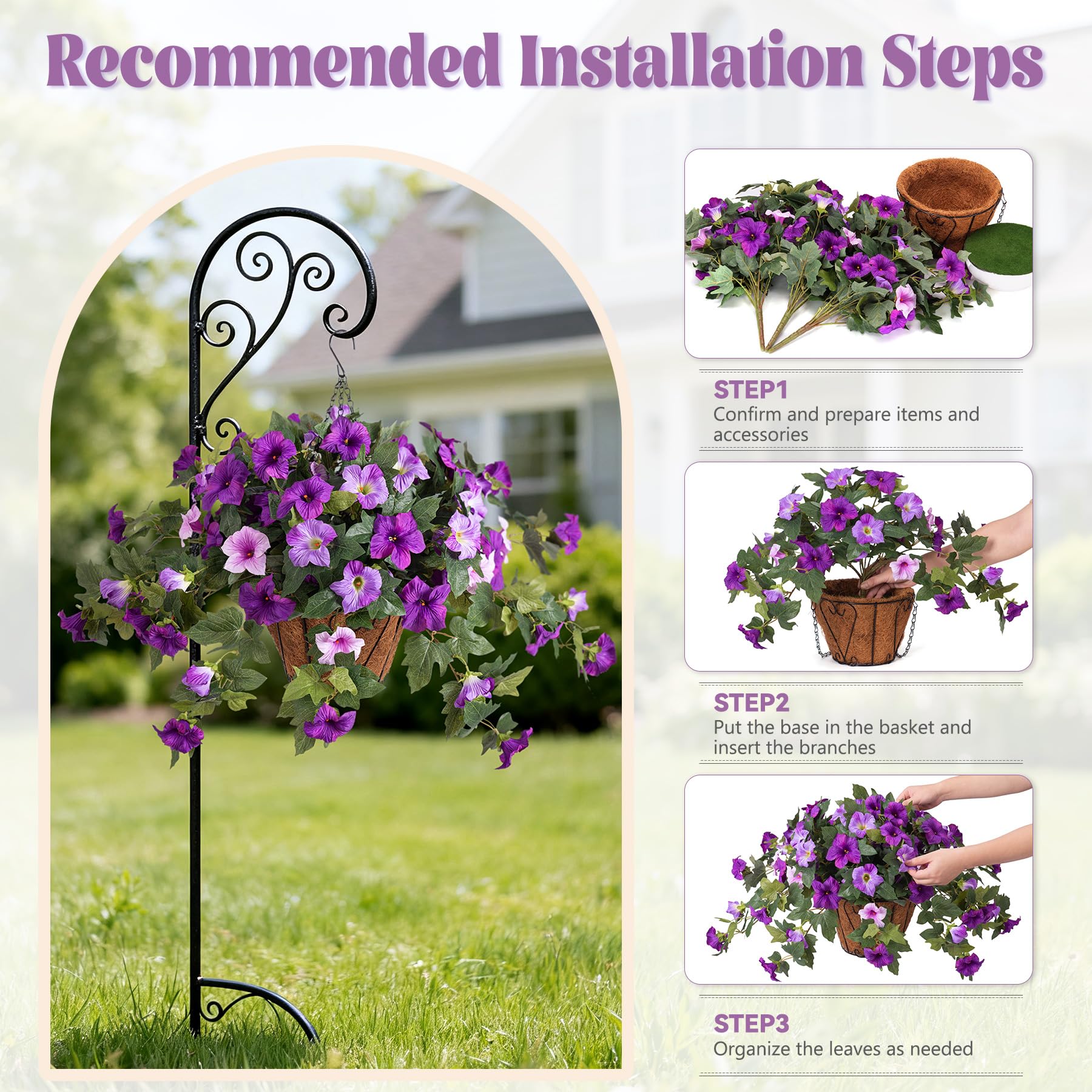 VGNQA UV-resistant material of the artificial petunia, suited for outdoor use.