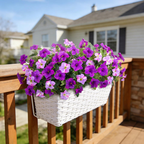 VGNQA faux petunias suit porches, patios, and window boxes