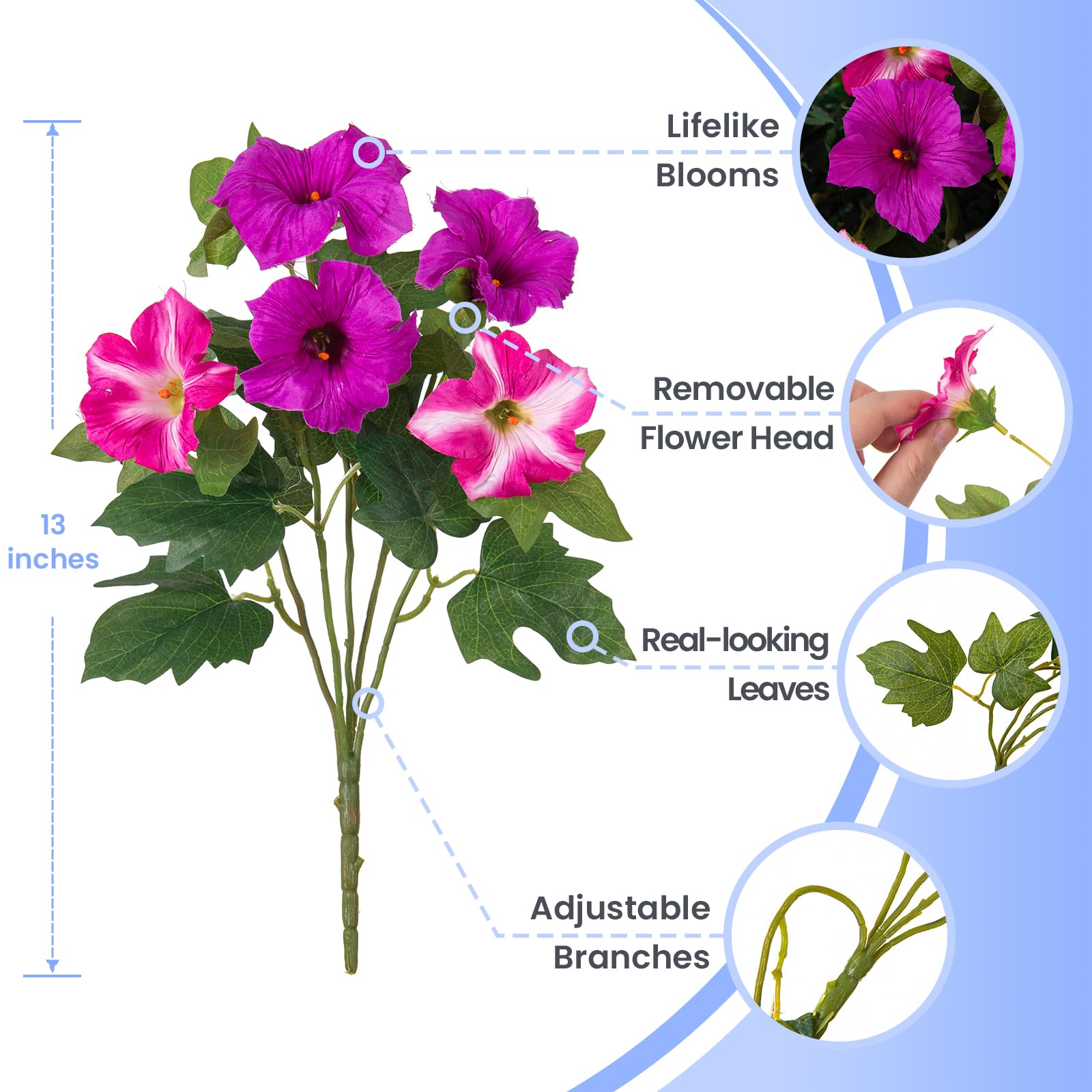 VGNQA petunia porch decor for a welcoming exterior display.