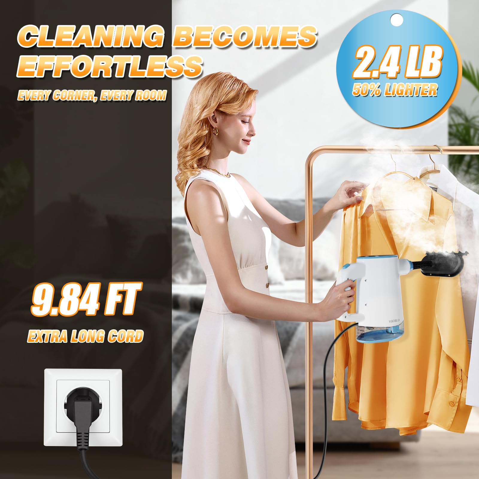 VGOBLO squeegee and brushes for precise cleaning.
