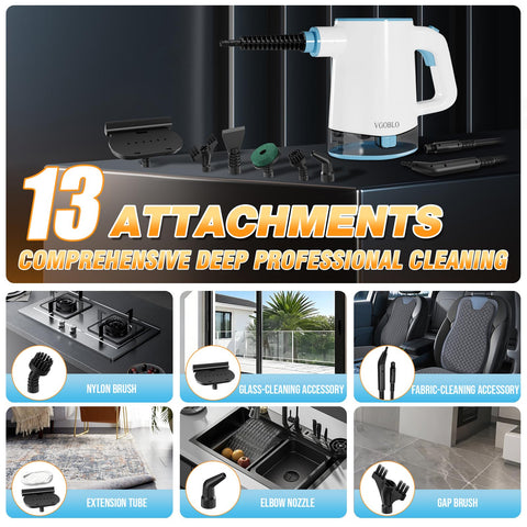 VGOBLO steam cleaner with a long cord-length for room-to-room reach.