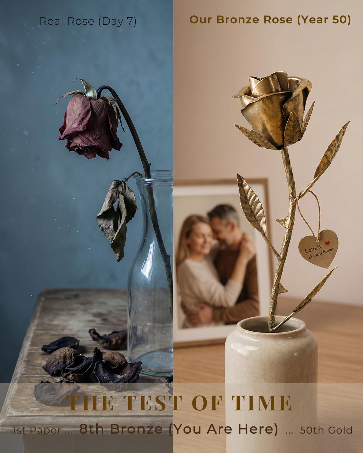 VGYGLS bronze rose gift-ready packaging for celebration