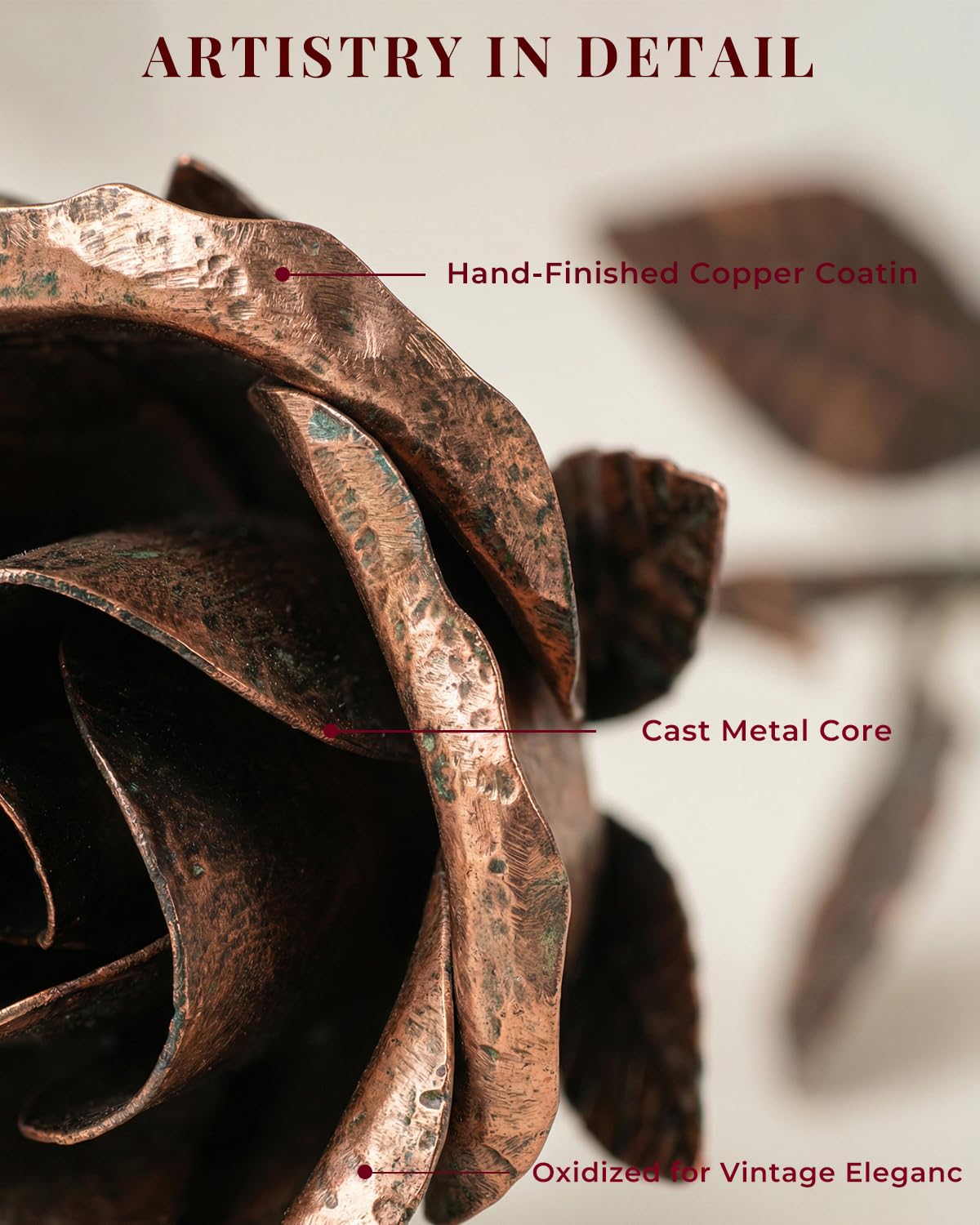 VGYGLS copper rose with antique patina finish for sophistication
