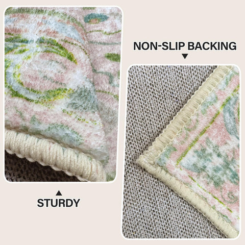 Durable Vhong rug fits entryways, living rooms, and dining spaces for daily use.
