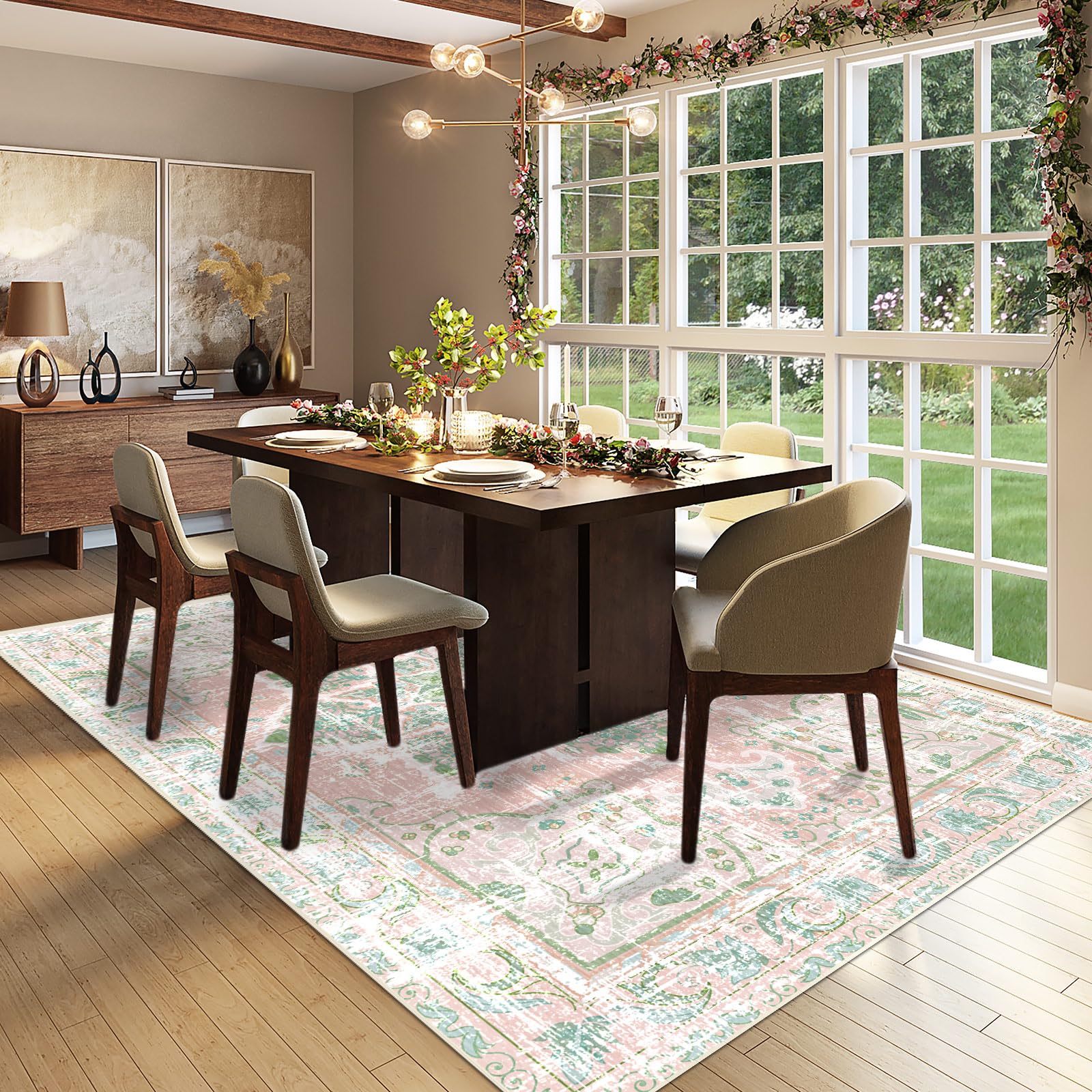 Ultra-soft Vhong rug offers comfortable footing for reading by the fire.