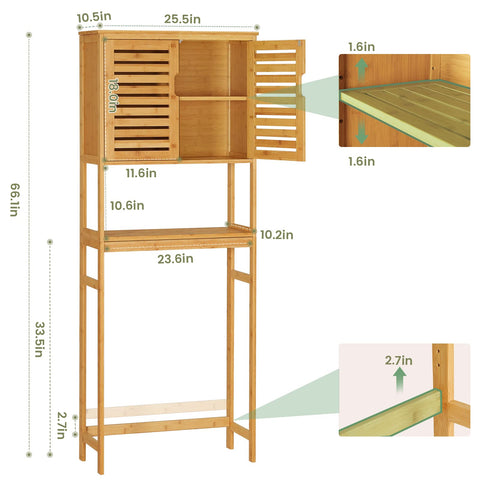 VIAGDO adjustable shelves demonstrate flexible storage behind double doors.