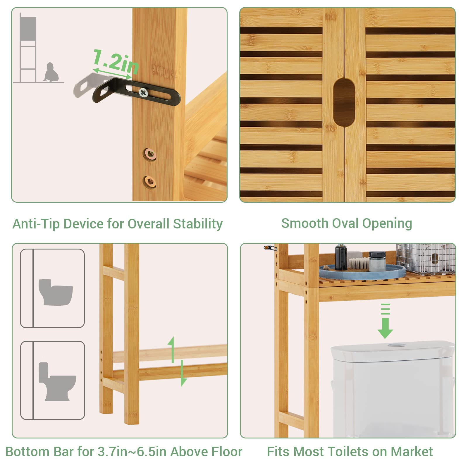 VIAGDO side view emphasizes wide footprint and stable freestanding design.