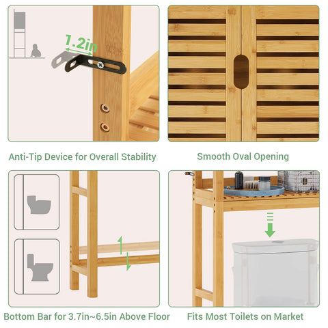 VIAGDO side view emphasizes wide footprint and stable freestanding design.