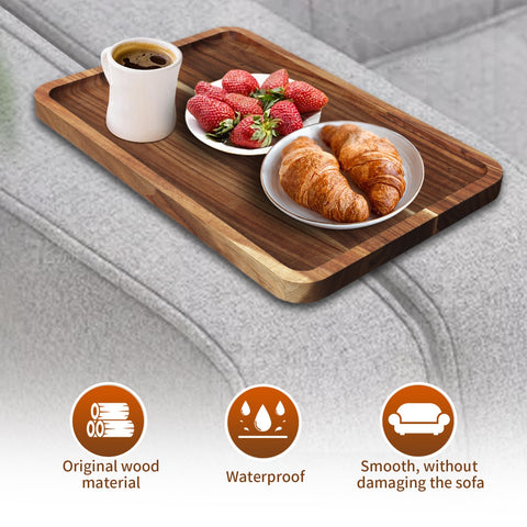 Vibaruta sofa tray between cushions securely fits for stable serving.