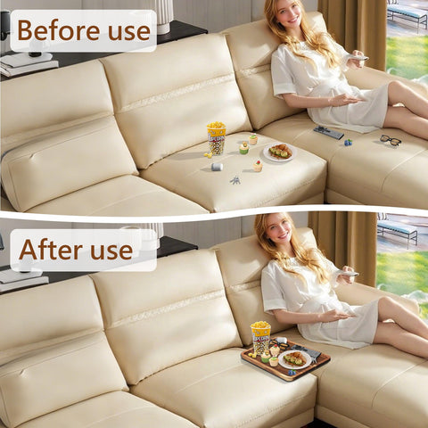 Vibaruta round sofa tray 11.81 inch diameter versatile for snacks.