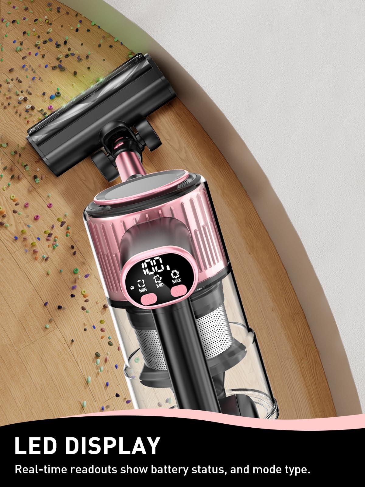 VICEASE cordless vacuum lightweight design for effortless daily cleans.