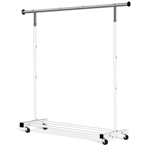 VICERII clothes rack top rod close-up with stainless steel finish for hanging