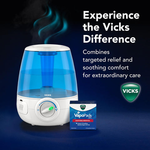 Auto shut-off feature indicator on Vicks Filter-Free Ultrasonic Humidifier.