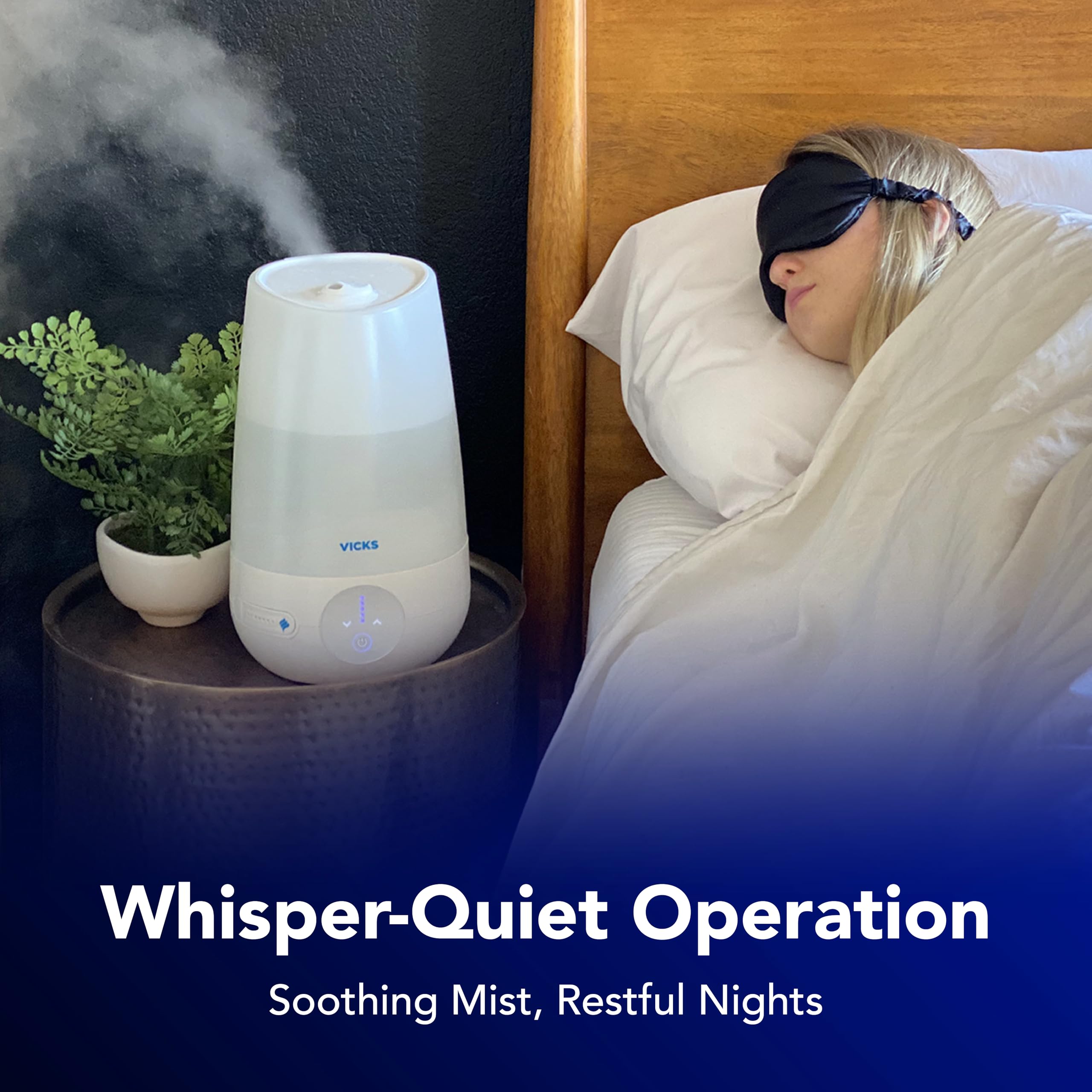 Vicks FilterFree Plus auto shut-off keeps safety in mind.