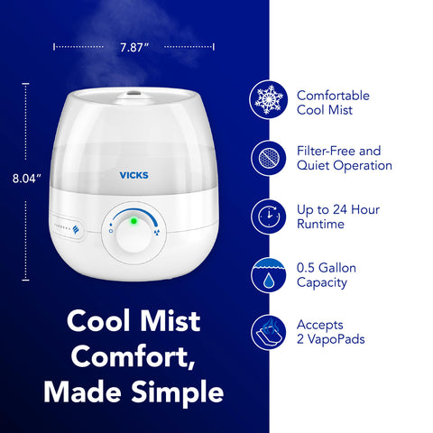 Vicks humidifier mist control for customizable output
