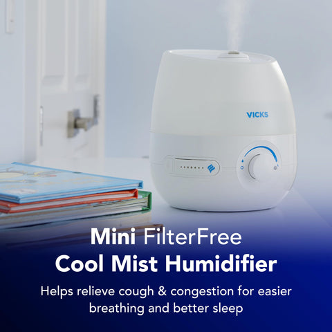 Vicks mini humidifier with VapoPads slot for soothing scent