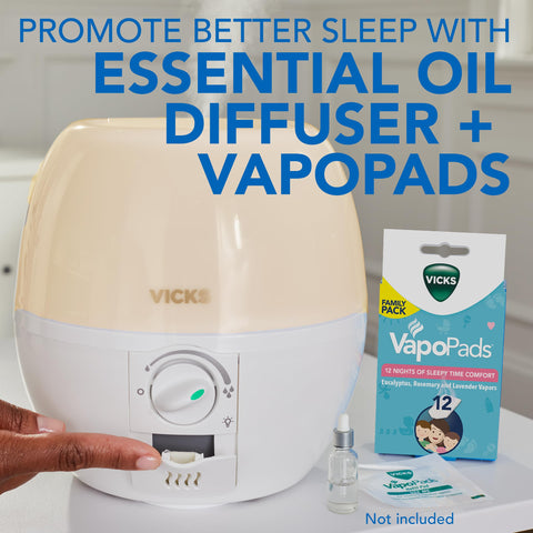 Vicks SleepyTime humidifier with VapoPad in use for scent delivery
