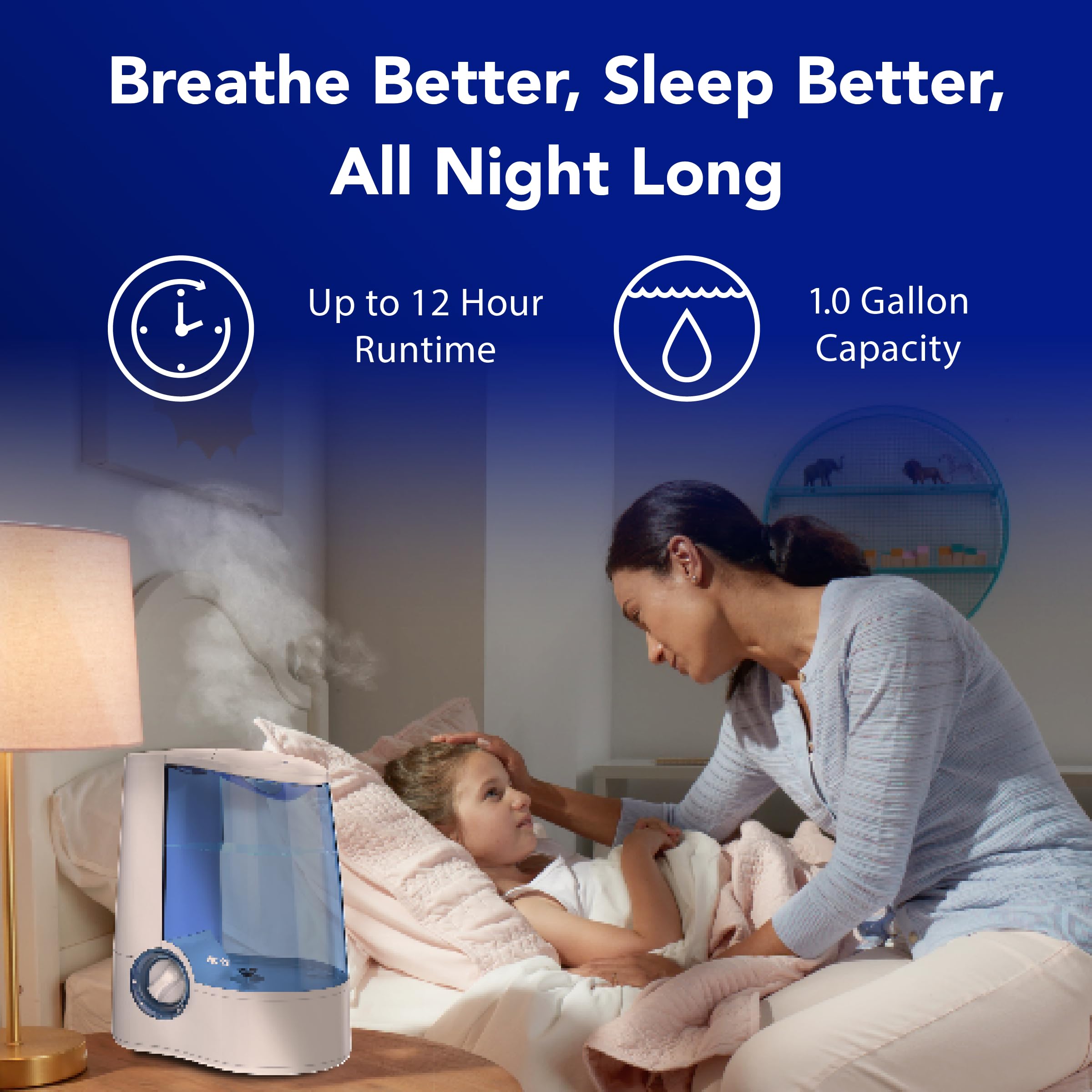 Auto shut-off indicator on Vicks humidifier for safety
