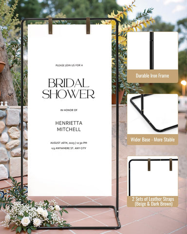 Victawks sign stand leather straps design bundle secures signs up to 0.4 inch thick.