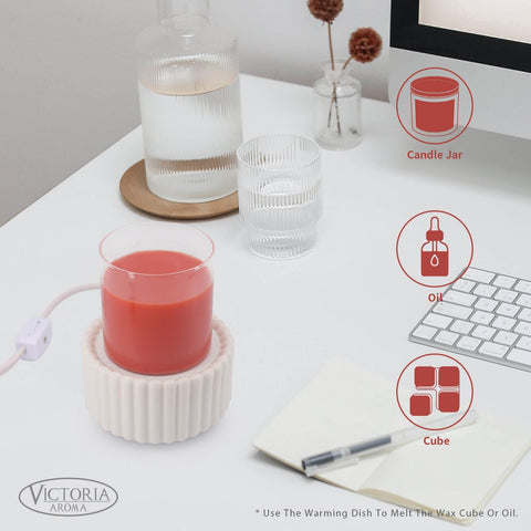 Victoria Aroma warming plate evenly heats wax for steady fragrance release.