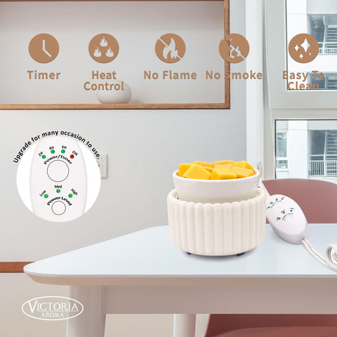 Victoria Aroma removable wax dish for easy cleaning and fast wax changes.