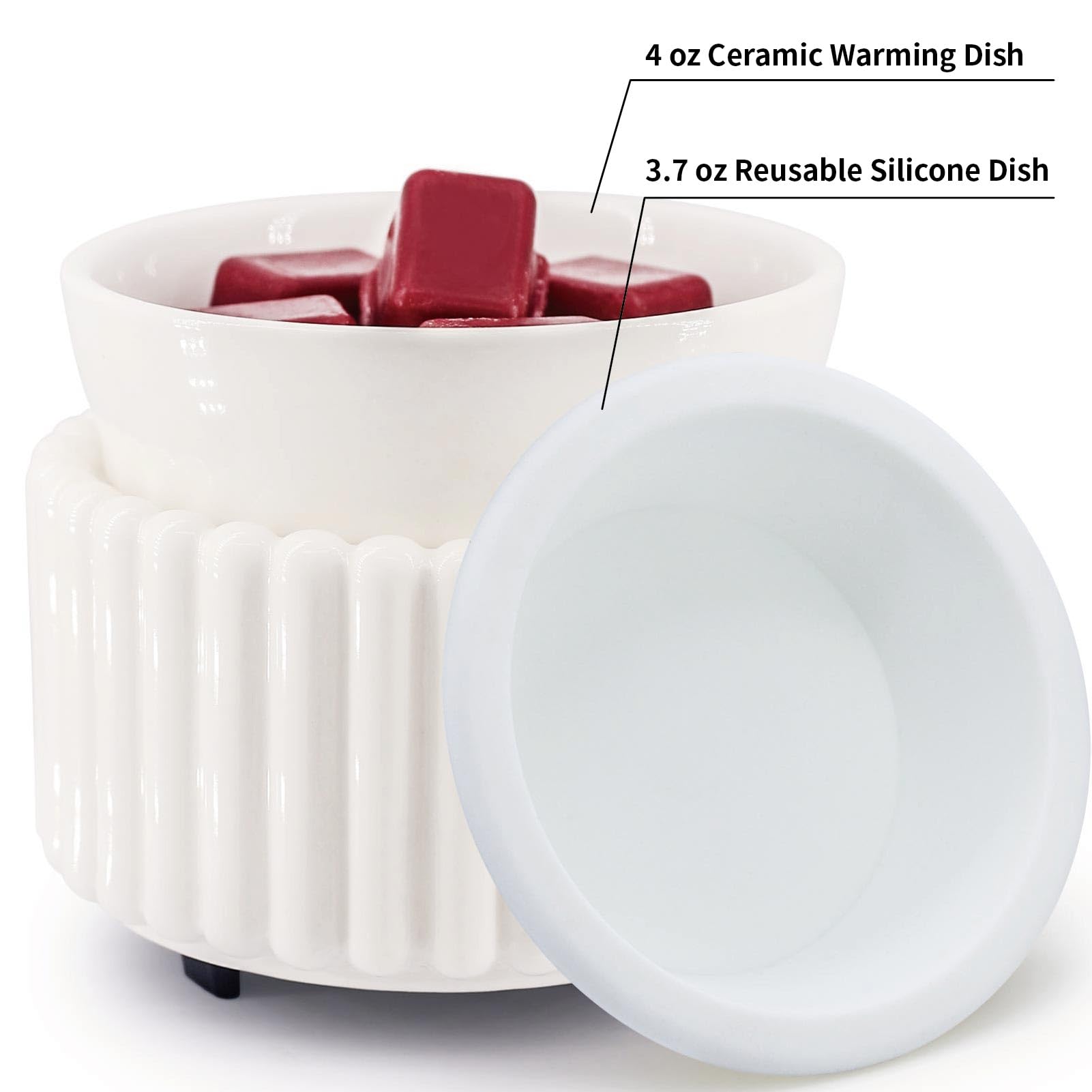 VICTORIA AROMA silicone dish removable eases wax removal and keeps cleanup simple.