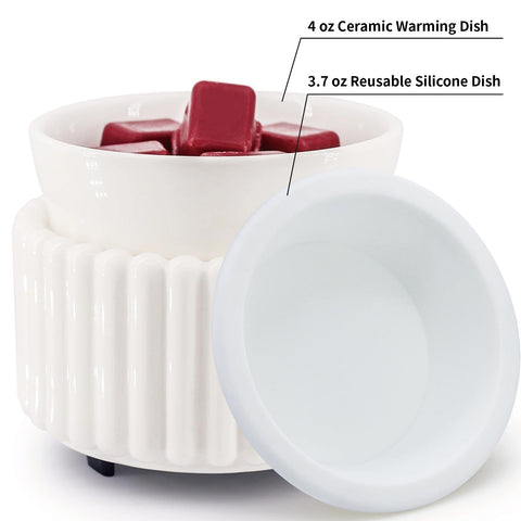 VICTORIA AROMA silicone dish removable eases wax removal and keeps cleanup simple.