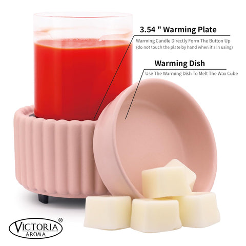Victoria Aroma wax melter showing removable wax dish for quick cleaning