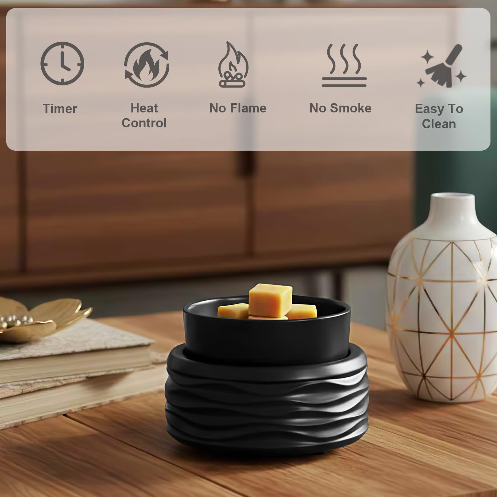 Victoria Aroma wax warmer with timer function for controlled fragrance release