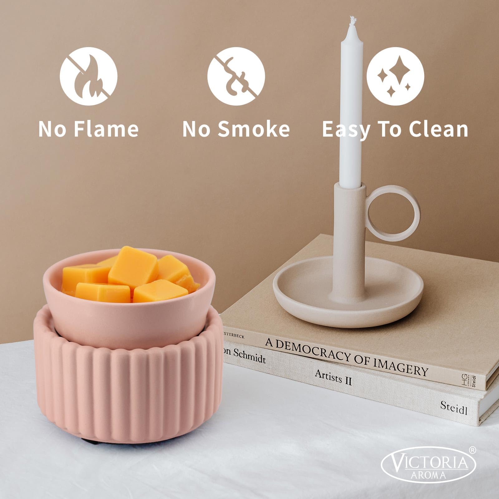 Victoria Aroma ceramic warmer plate providing smoke-free, safe fragrance diffusion