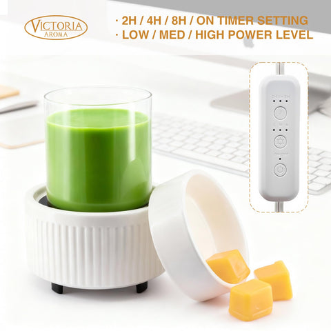 VICTORIA AROMA gift-ready white warmer offers stylish fragrance solution.