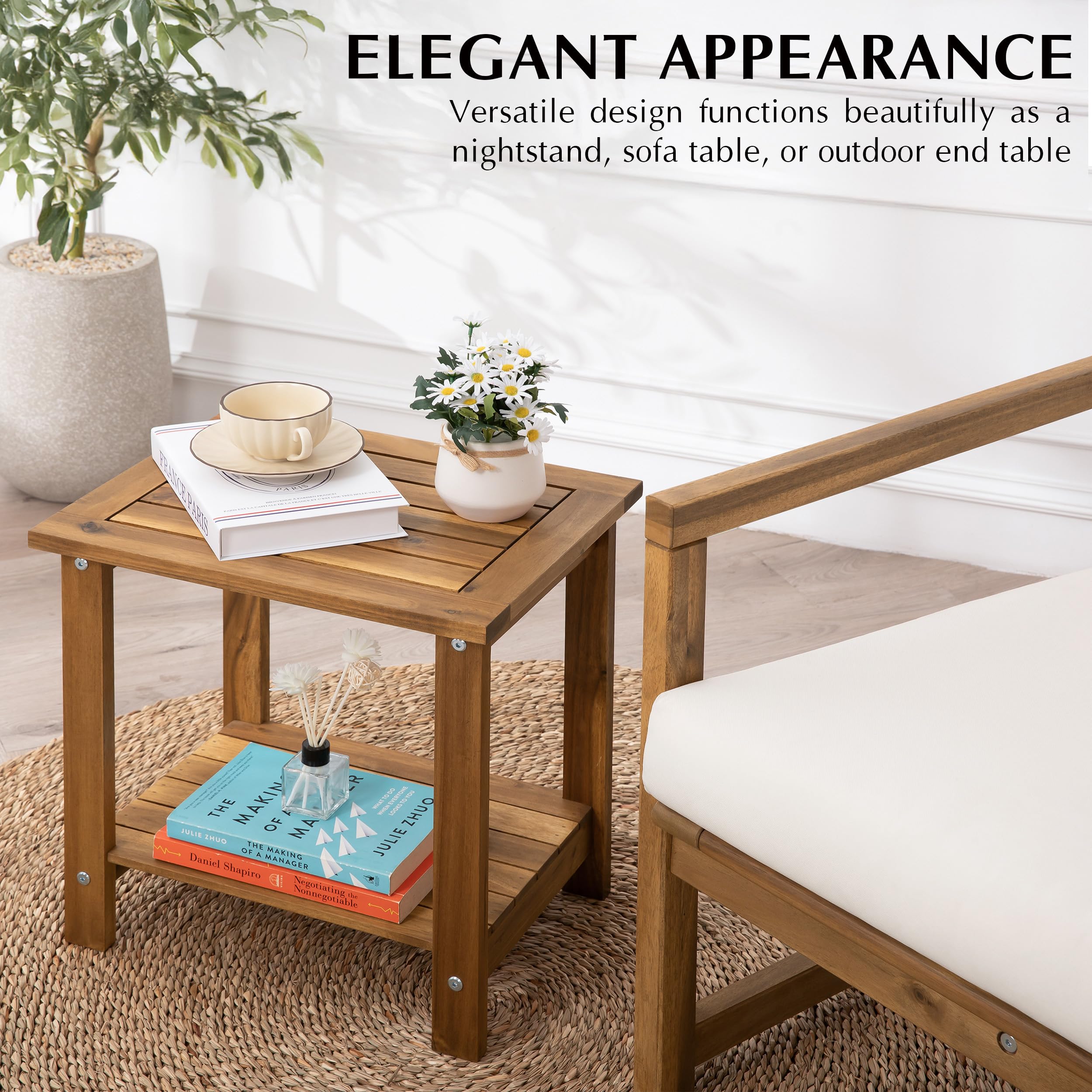 VICTORY RELAX indoor-outdoor versatility makes it a versatile end table option