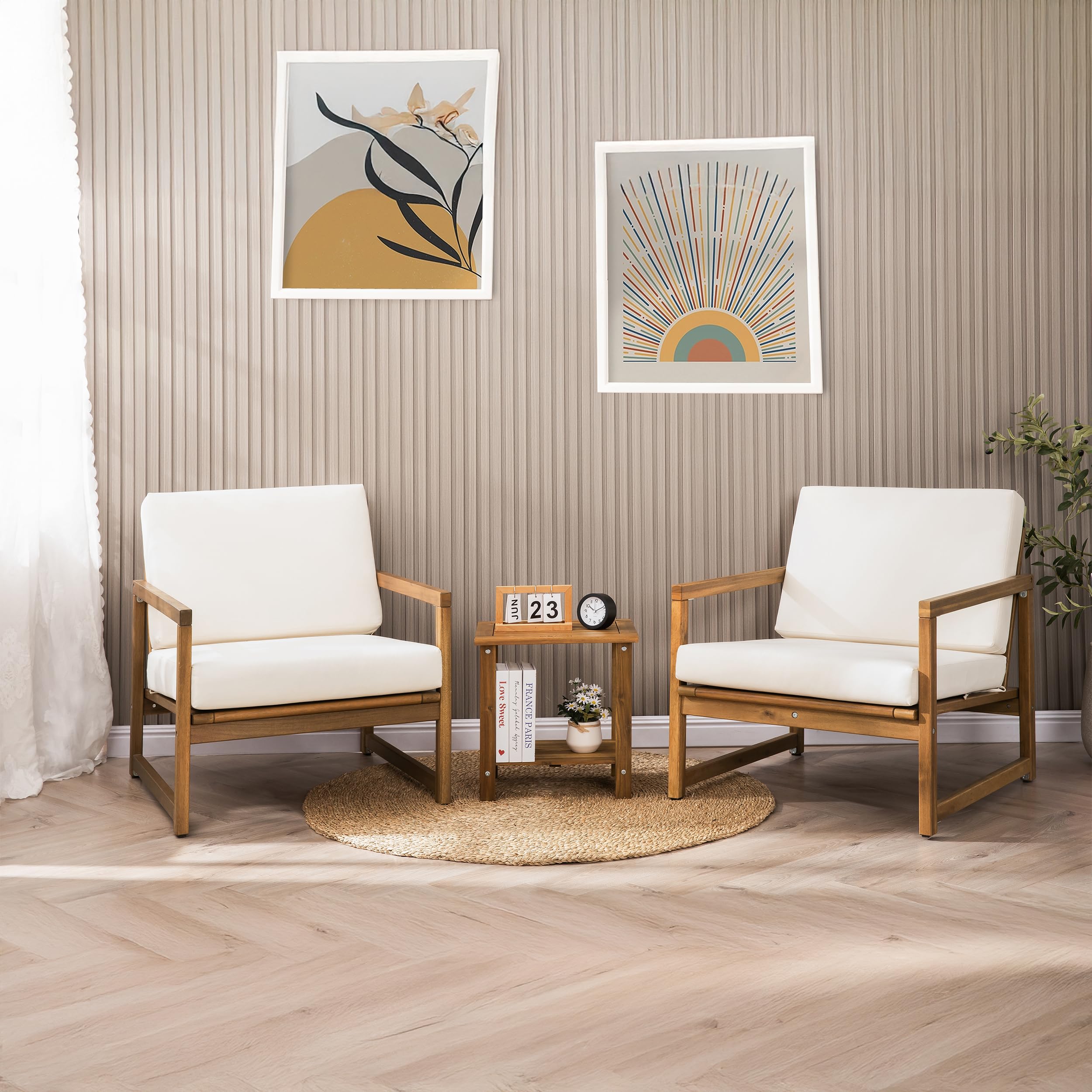 VICTORY RELAX natural rustic color end table complements garden furniture