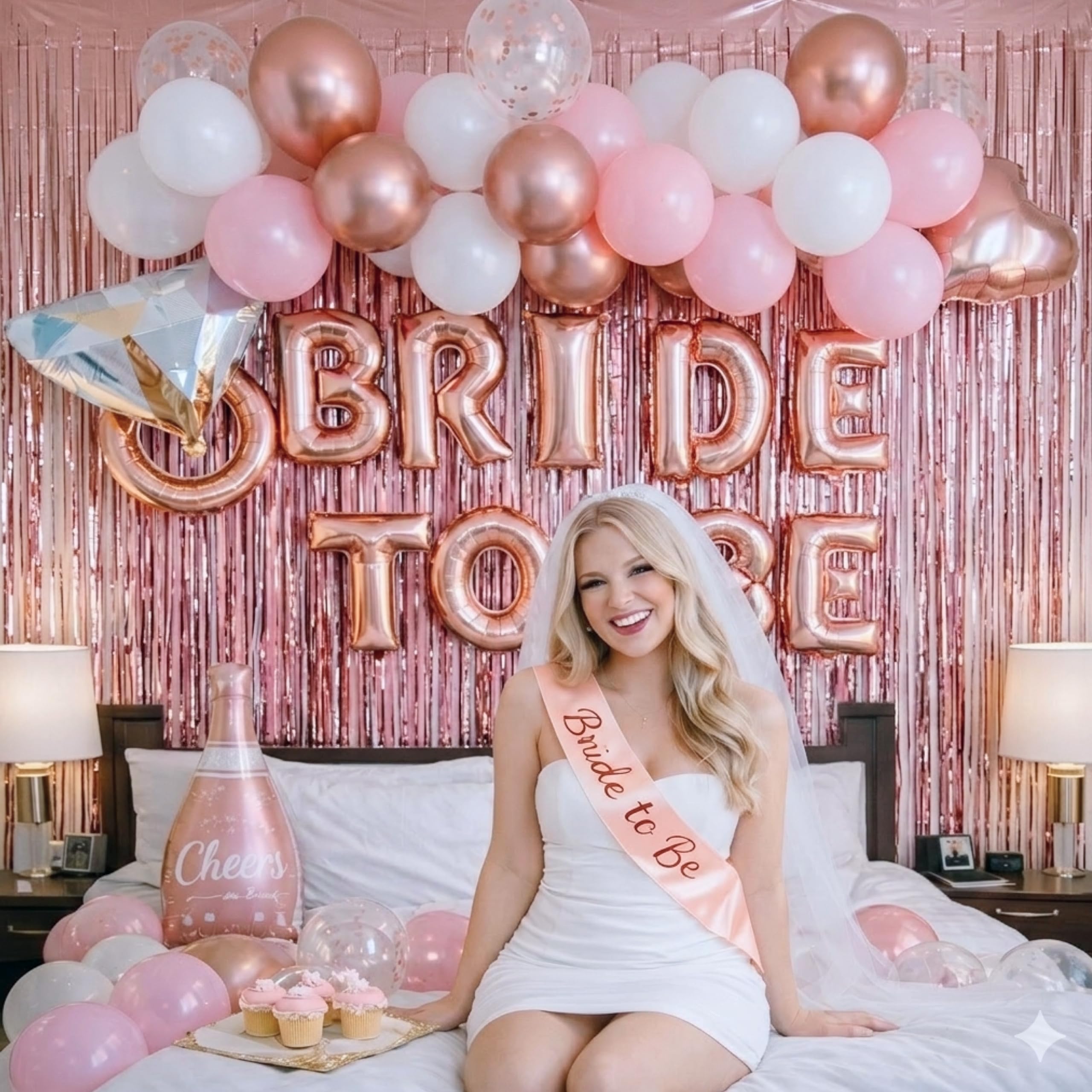 Vidal Crafts bride to be banner brightens the celebration area