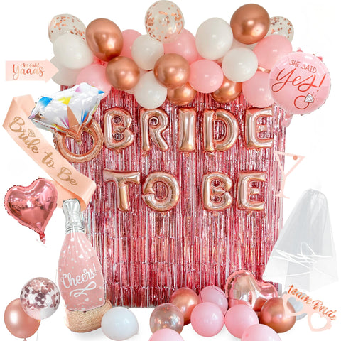 Vidal Crafts rose gold bridal shower decorations kit elevates party visuals