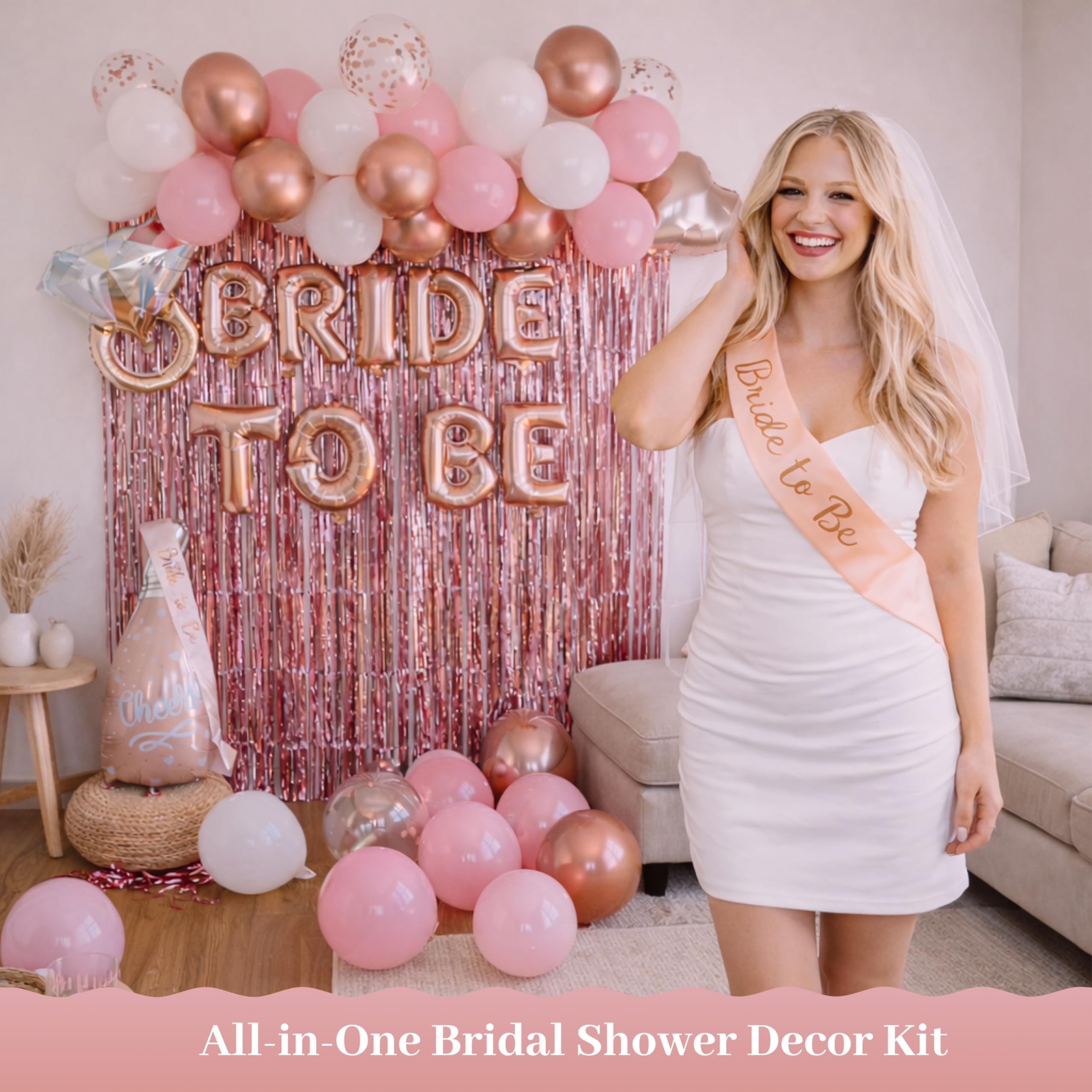 Vidal Crafts rose gold bride balloons add elegant focal points