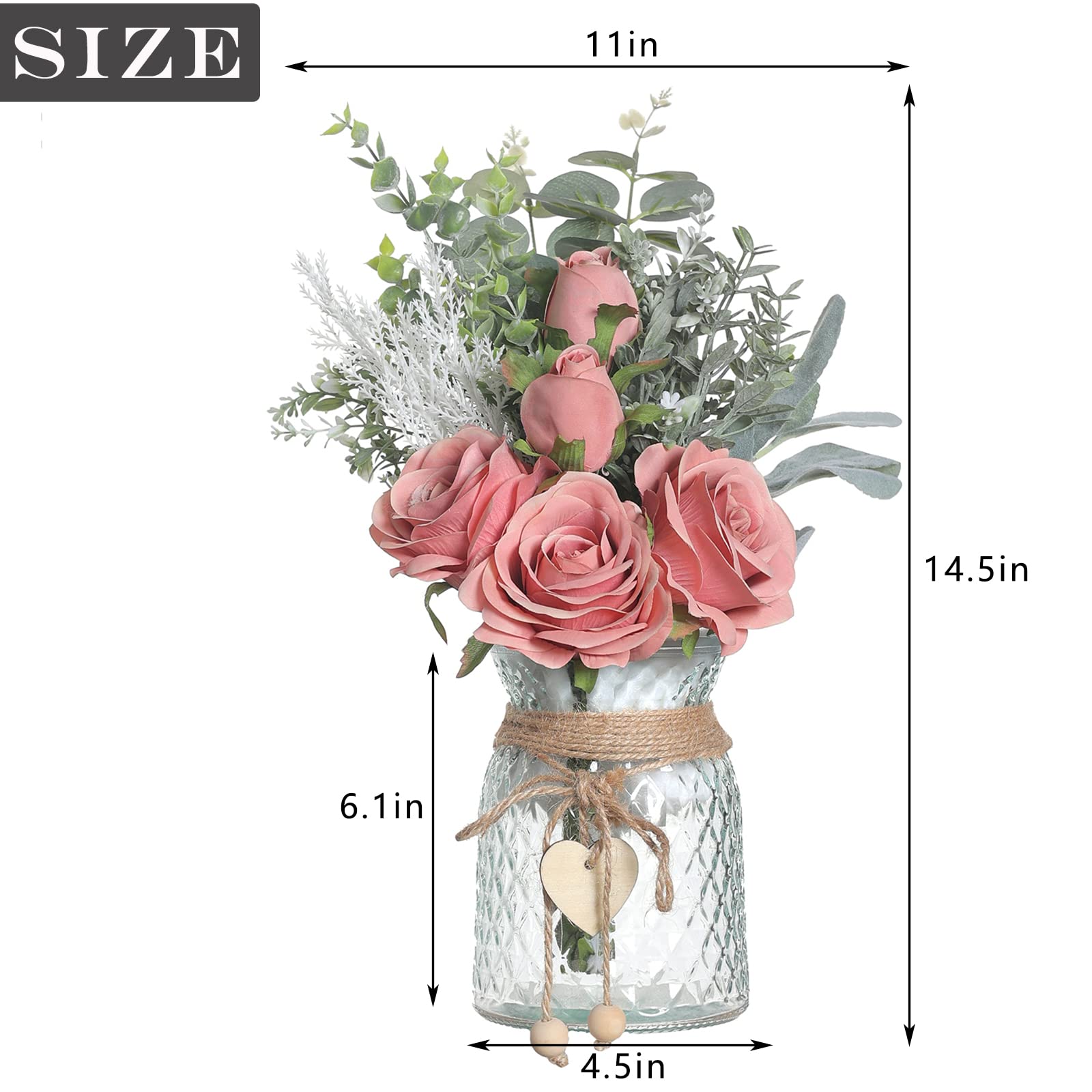 VIERENA 14.5-inch total height bouquet in a compact vase