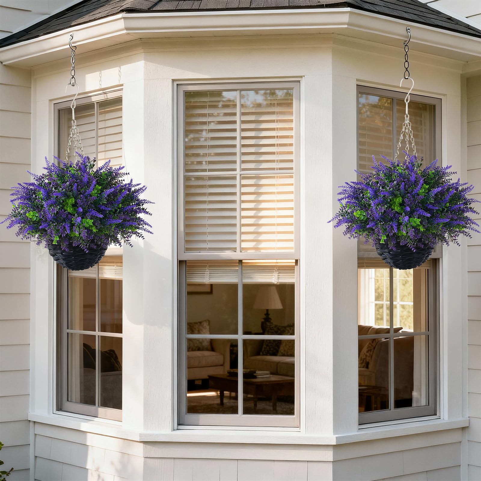 Each 22x23 inch basket creates lush vertical appeal