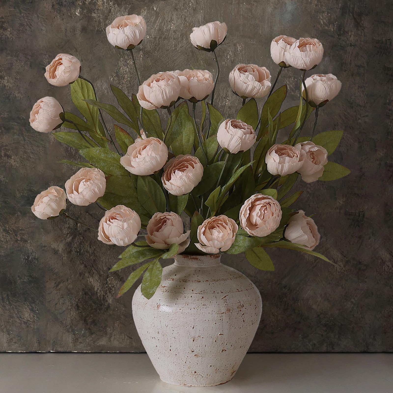 VIERENA 27in beige peony branch for full bouquet displays.